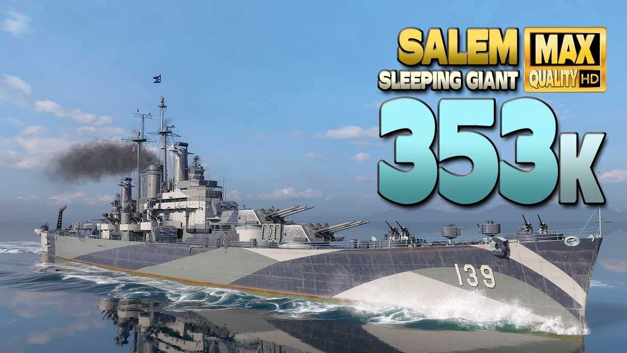 крейсер Салем: +350 тыс. урона на карте «Спящий великан» - World of Warships