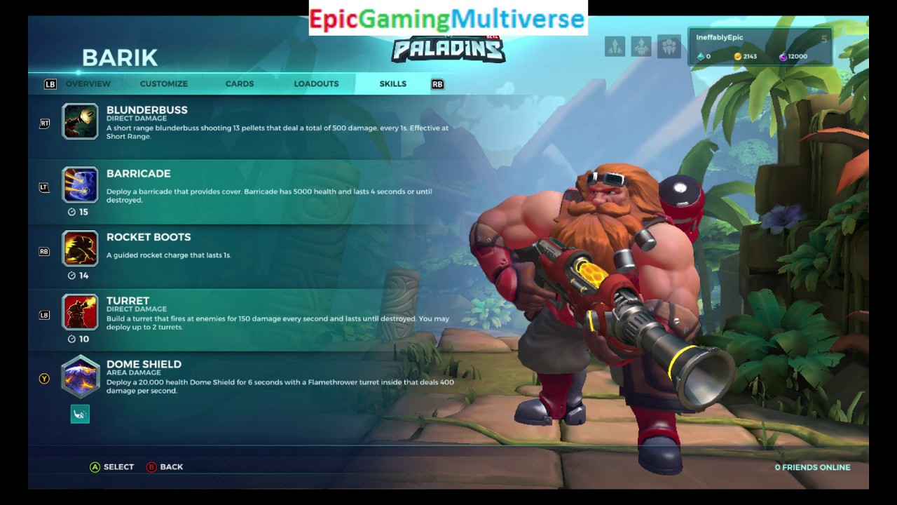All Skills Of Barik The Front Line Champion Revealed In Paladins Champions Of The Realm