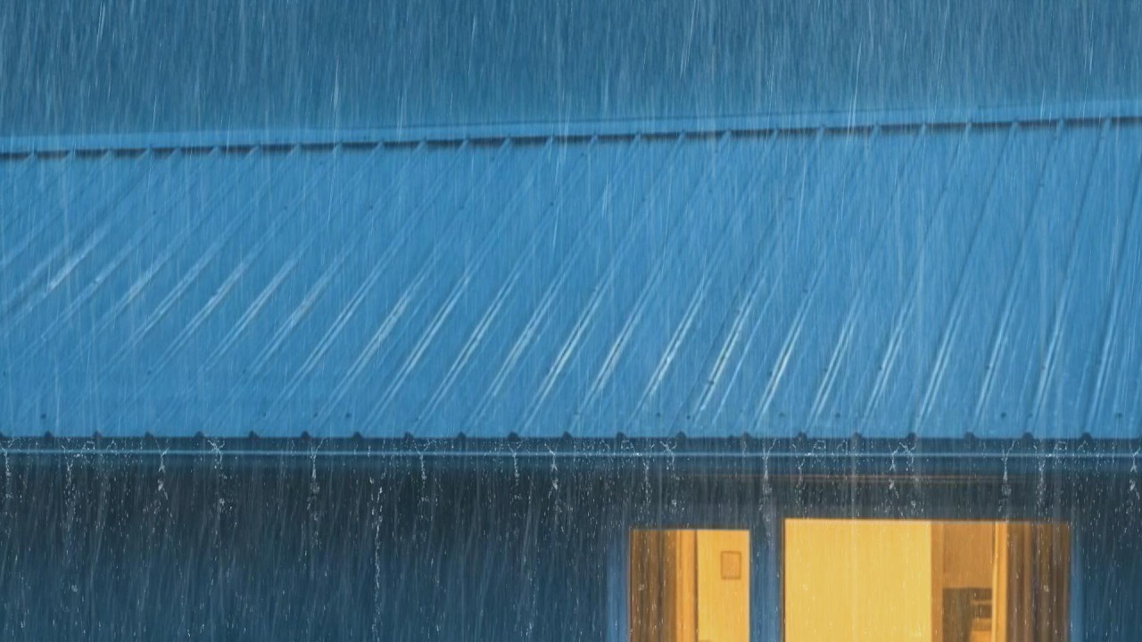 Heavy Rain Sounds on Tin Roof for Sleeping 🌧️ 3 Hours of Natural RainStorm Ambience for Deep Rest