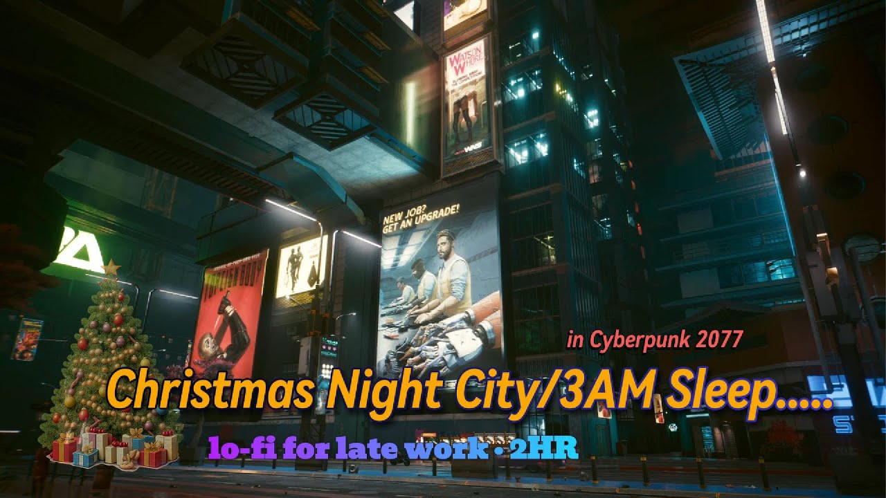 Christmas Night City 🌃— 3AM Cyber Sleep Music 💤(2HR) ｜聖誕夜城🎄｜3AM 賽博城市睡眠音樂🎧（2HR）