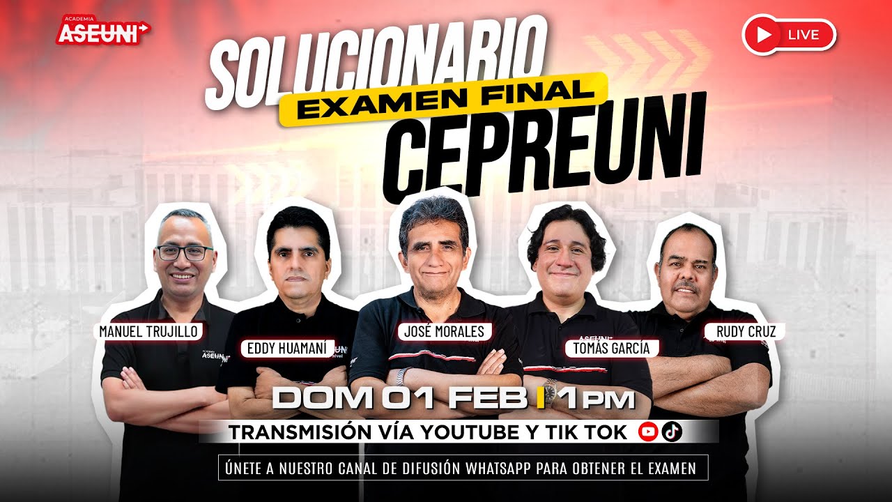 SOLUCIONARIO EXAMEN FINAL CEPREUNI - UNI 🔥 01 de febrero 2026