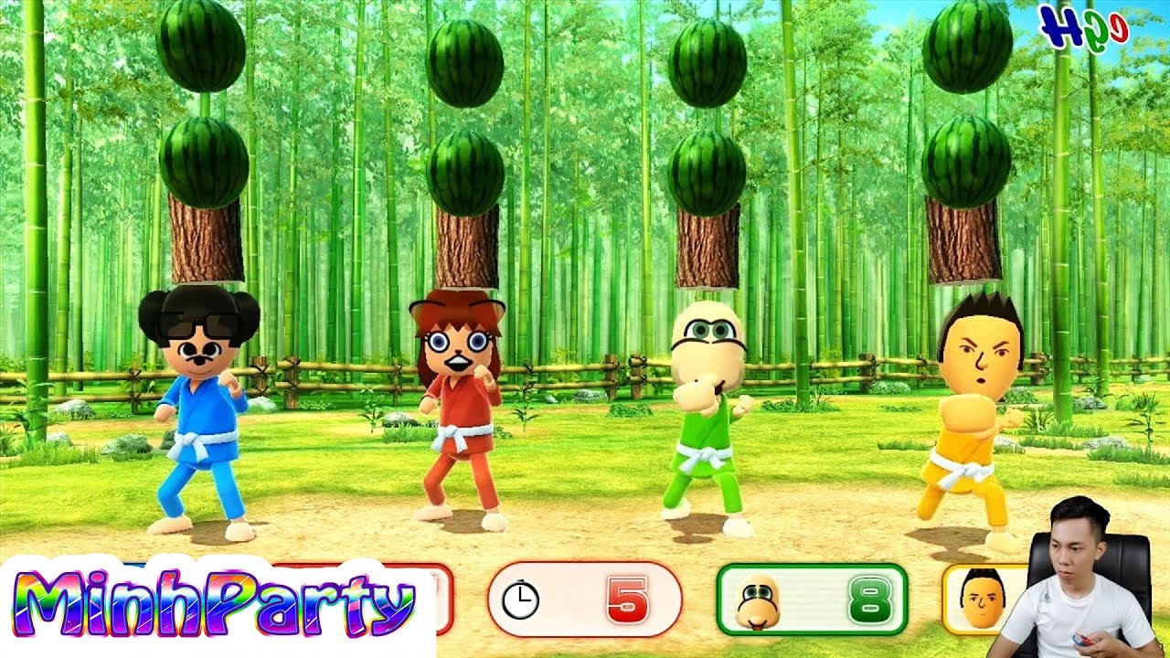 Wii Party U Minigames Gameplay Dojo Domination Mickey Mouse Gameplay @MINH PARTY U