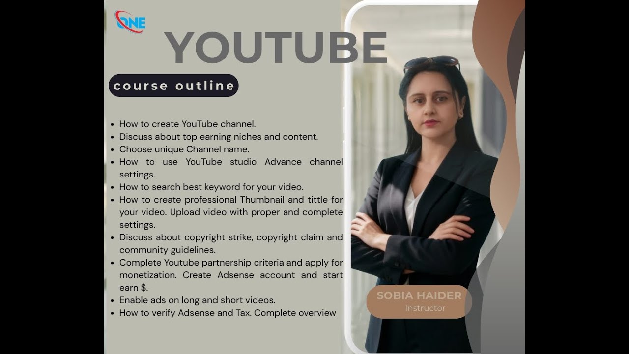 One-Skills Hub 7 days free digital training day  4- Youtube Earning Lec # 1