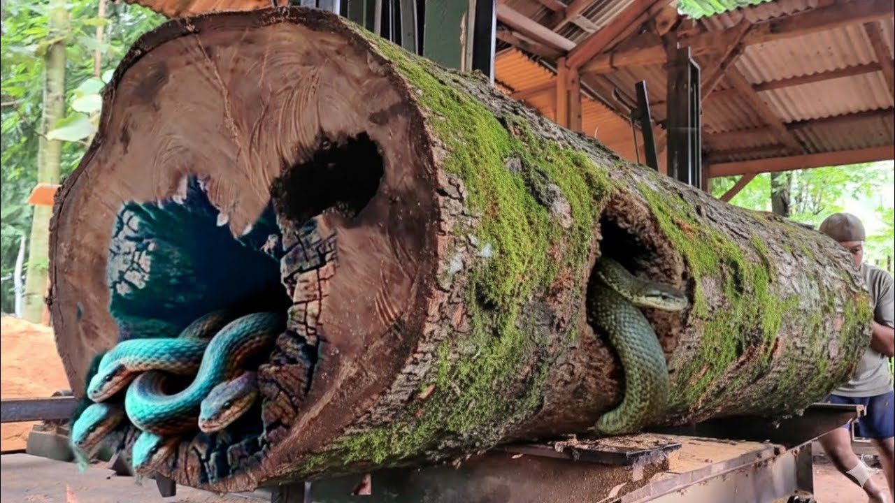 It's going to be dramatic!! Brutal and deadly attack while sawing oak trees inside a sawmill