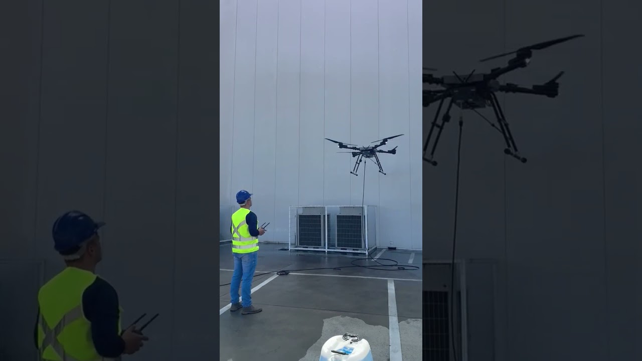 Our cleaning drone in Brazil  #drone  #uav