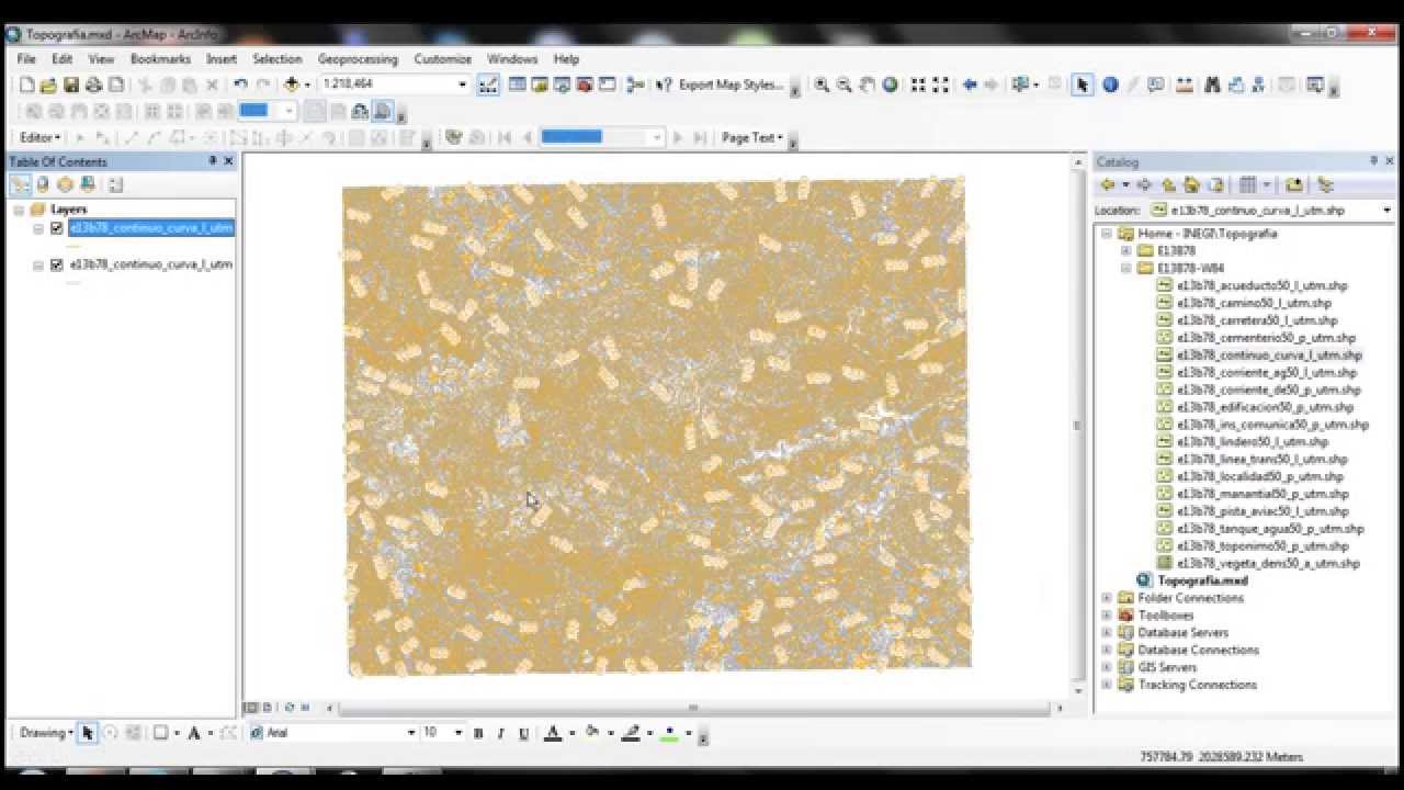 Configurar curvas de nivel INEGI en ArcGis