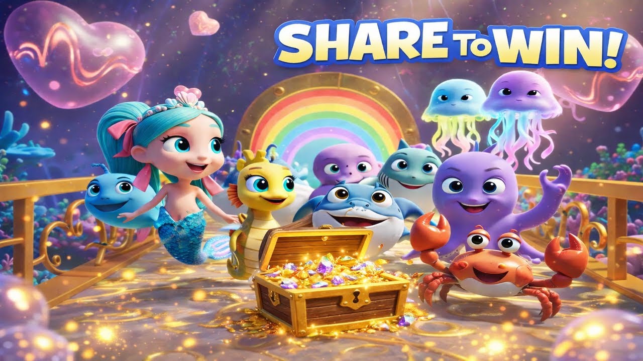 The Sharing Treasure Game 🏆  Shelly Mermaid Learns to Share  Kids Ocean Adventure
