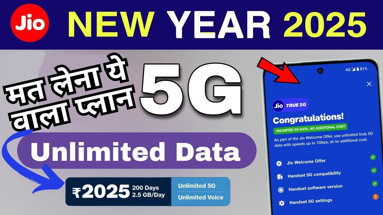 Jio New Year Offer ₹2025 Vs Jio₹3599 Vs ₹349 Plan For Unlimited 5G Data | jio 2025 plan details