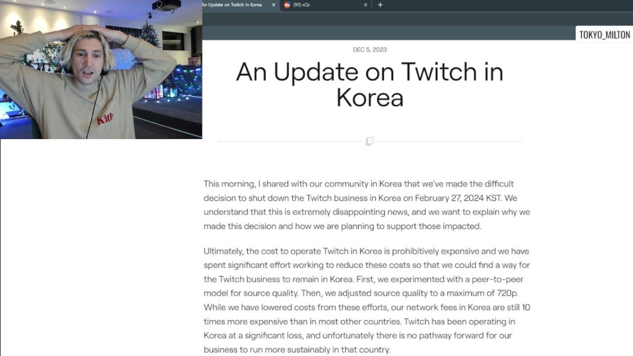 xQc Can't Believe Twitch is Shutting Down in Korea