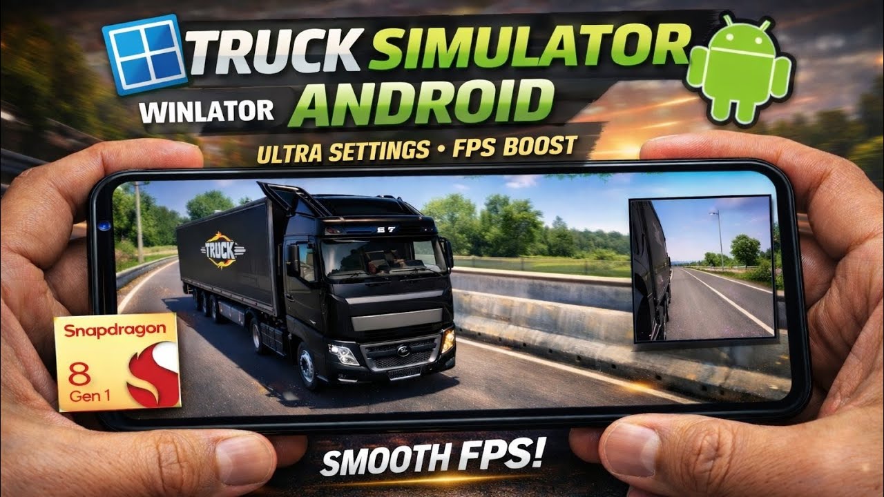 Euro Truck Simulator 2 on Android  | Winlator Best Settings | Smooth FPS In Snapdragon 8 Gen 1