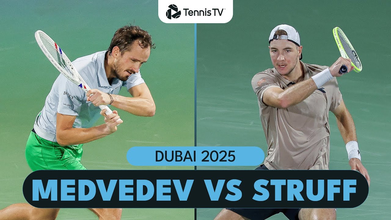 Daniil Medvedev vs Jan Lennard Struff Match Highlights | Dubai 2025