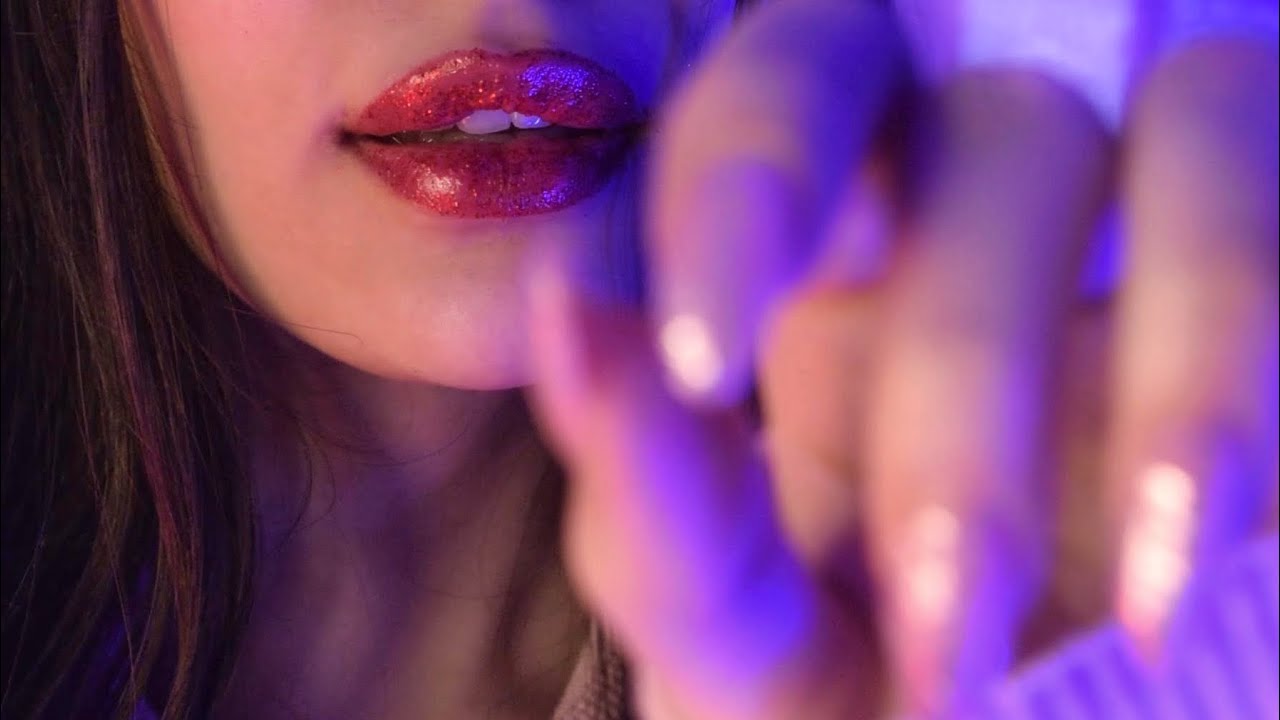 ASMR face touching ,1 H of Inaudible Whispering (Tk Tk Tk)