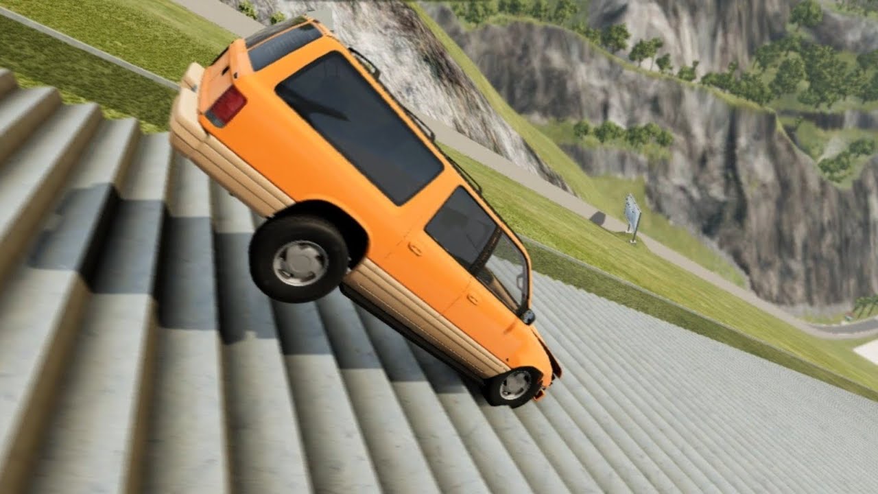Cars vs Ladder beamng drive car crash test