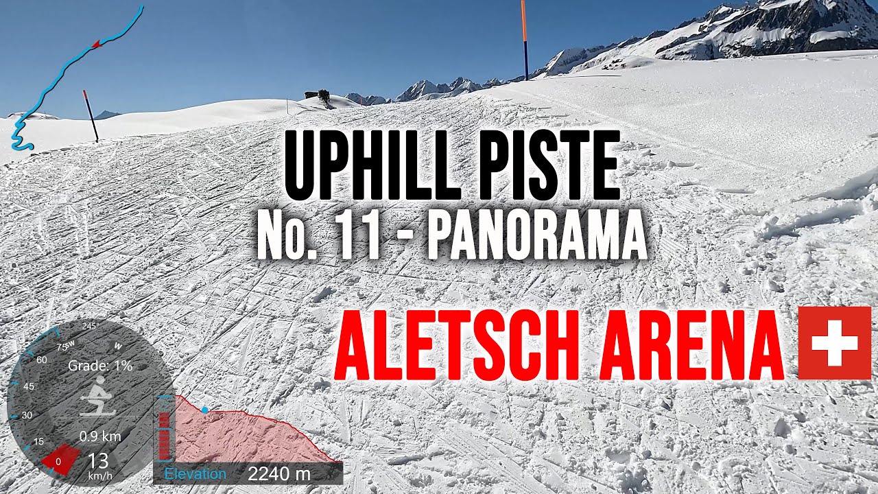 [4K] Skiing Aletsch Arena, Uphill Piste Number 11 - Panorama, Wallis Switzerland, GoPro HERO13