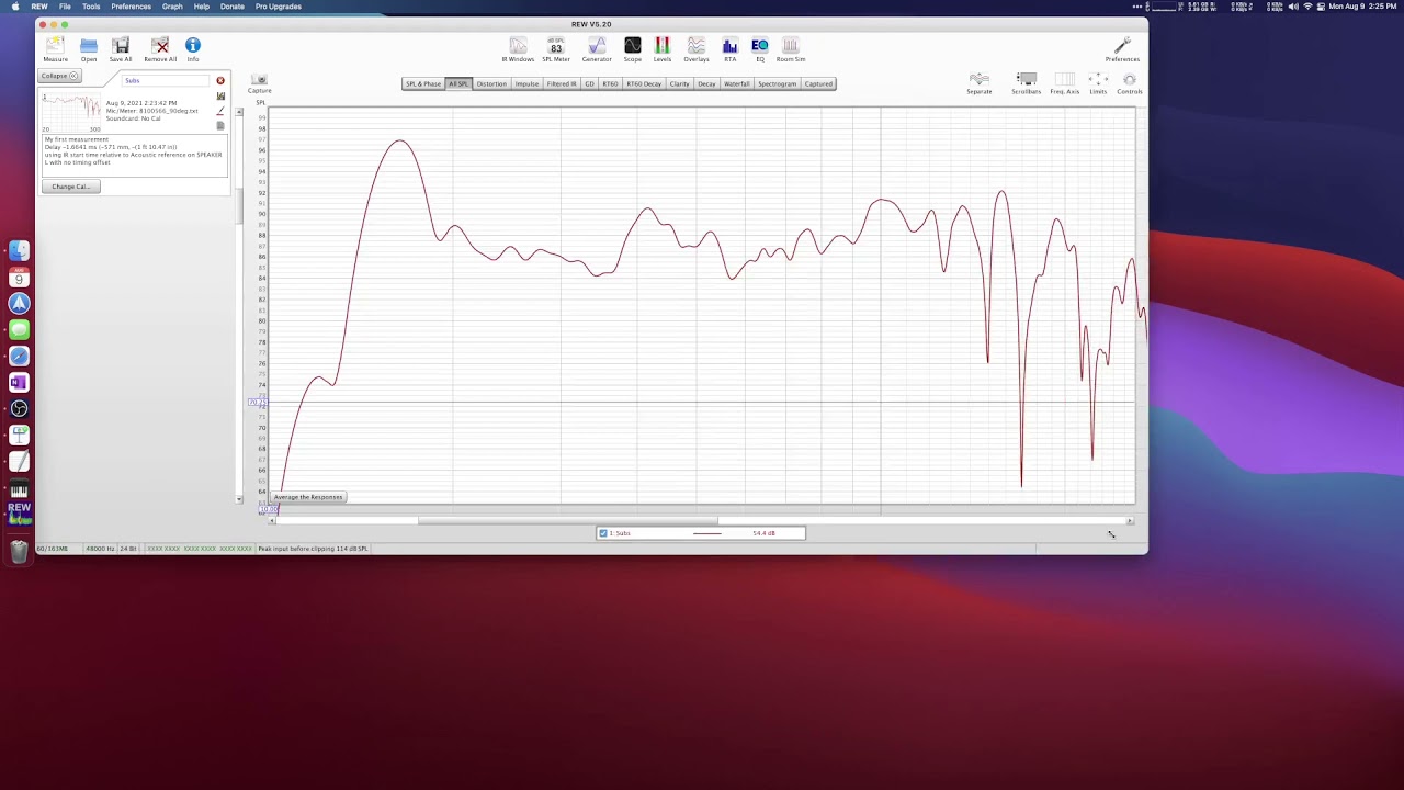 REW on MacOS - Taking Measurements