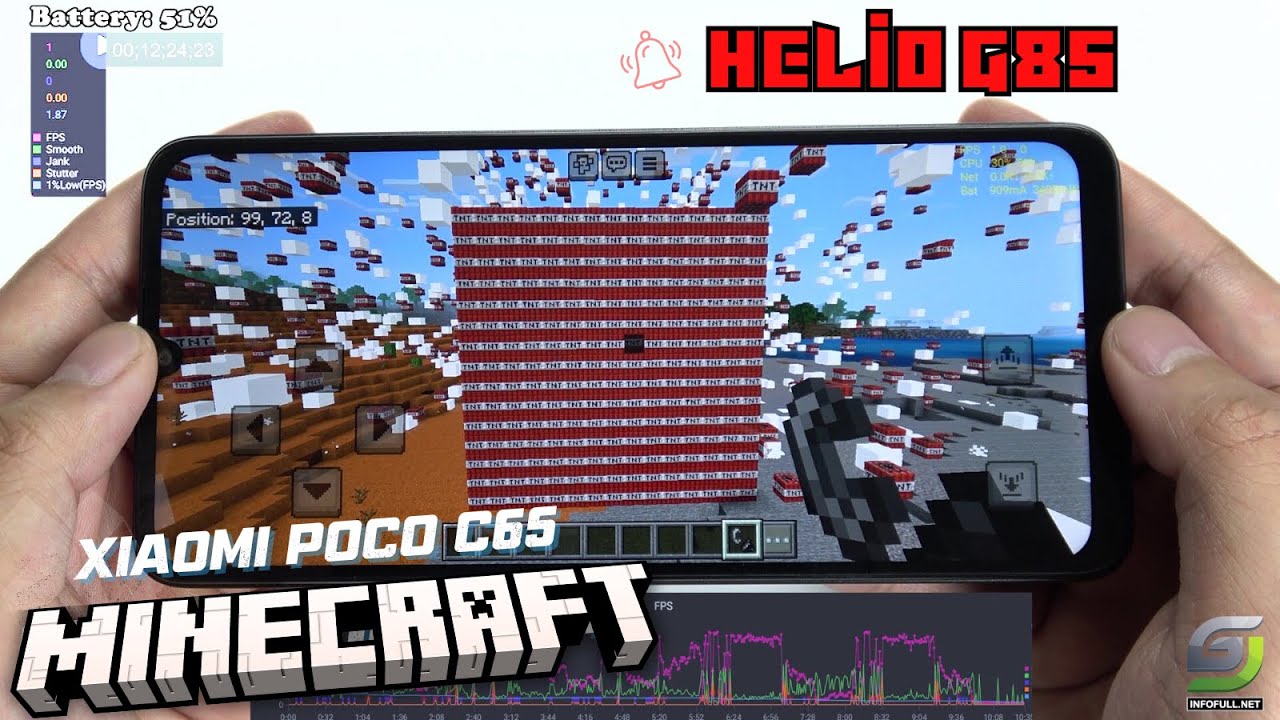 Poco C65 test game MineCraft | Helio G85