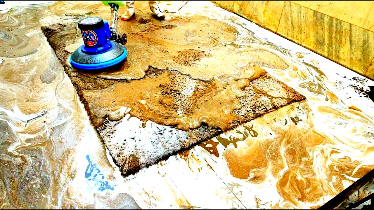 Extreme Shag Rug Restoration: Removing Years of Black Dirt (Satisfying)