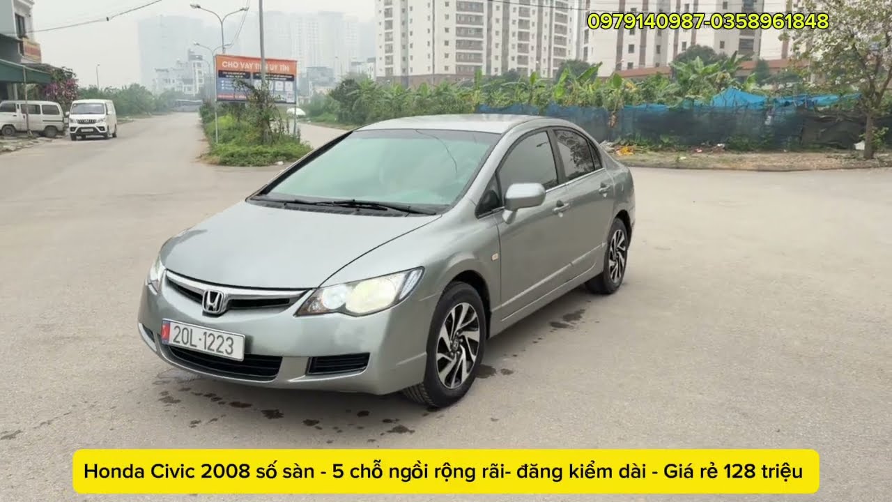 Honda Civic 2007 - số sàn - 5 chỗ ngồi rộng rãi - giá bán 128 triệu -0376468818-0346871990