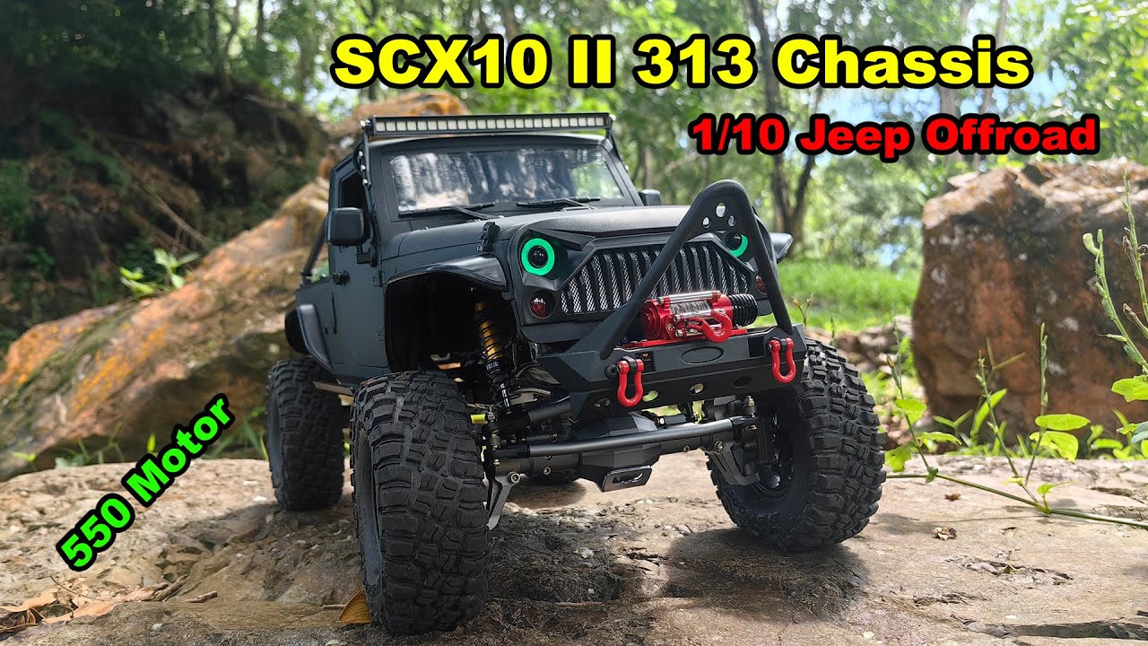 SCX10 II Jeep Rubicon Upgraded | 1/10 RC Injora Hardbody 550 Motor Planetary Off-road Trail