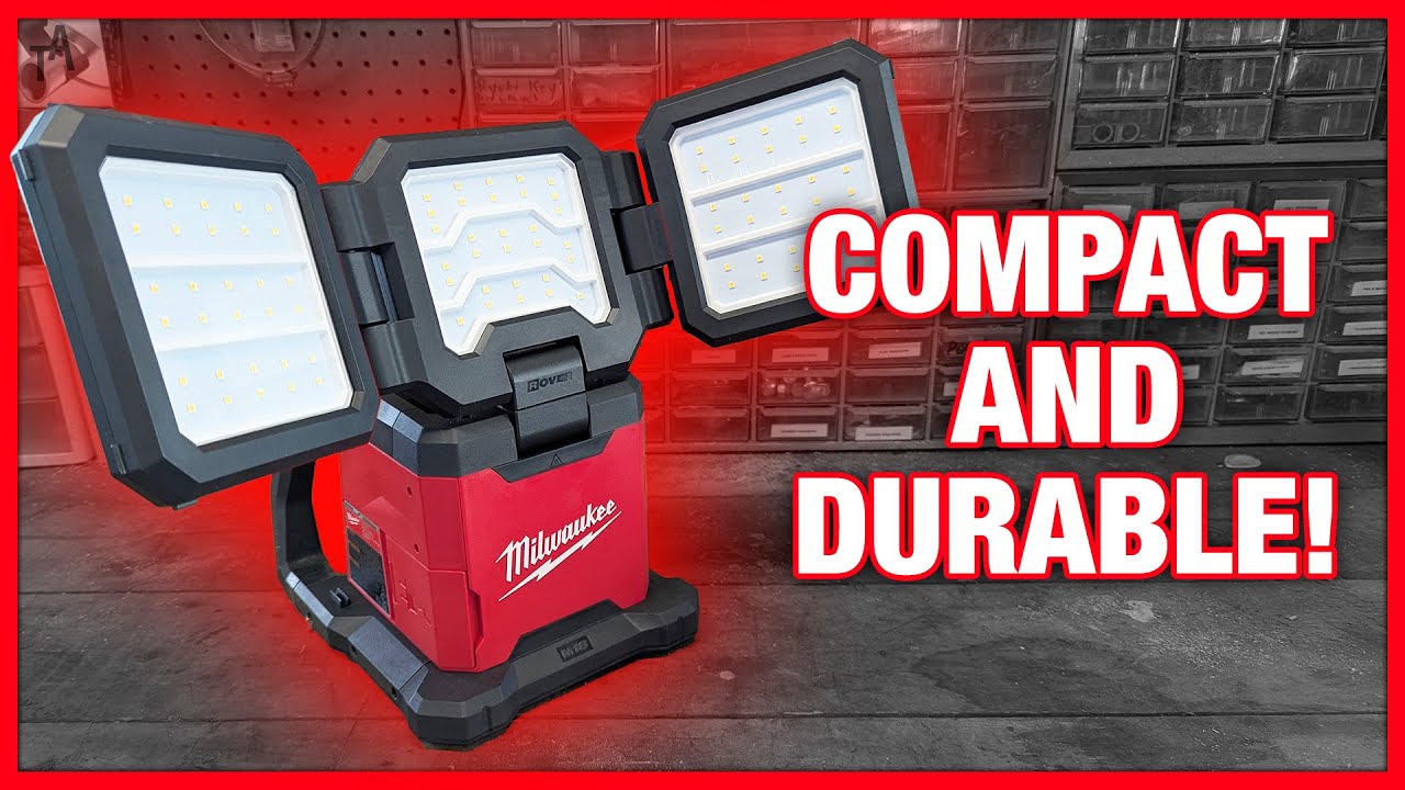 Осветите любую рабочую площадку с помощью прожектора Milwaukee M18 Dual Power Tri-Panel Rover