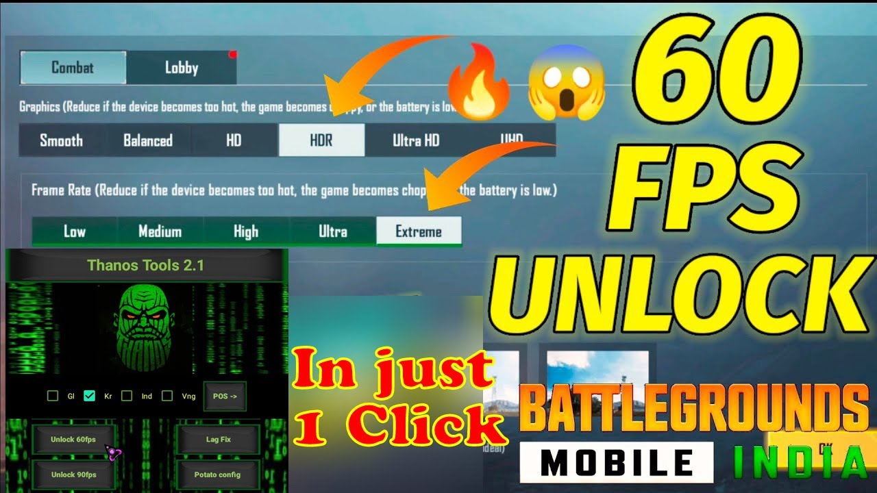 6. Unlock 60 fps in 1 click in Phoenix OS for all Pubg Mobile Version.