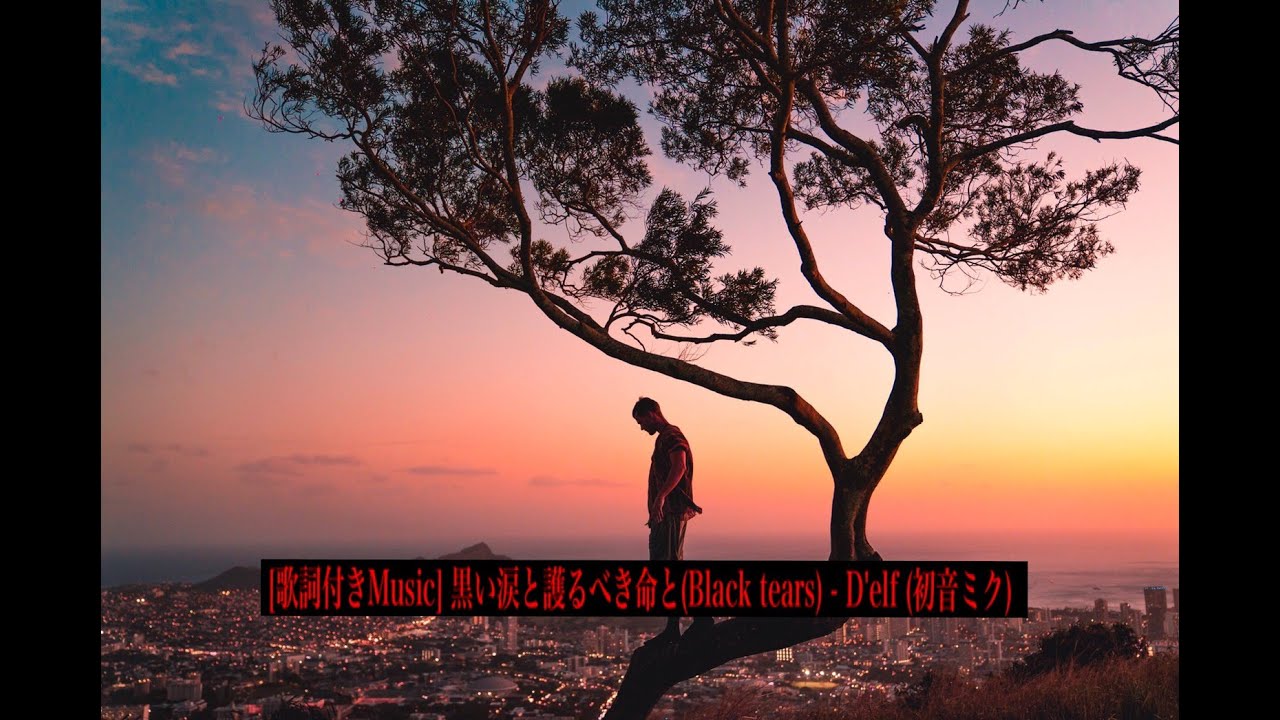 【歌詞付きMusic】黒い涙と護るべき命と(Black tears) - D'elf(初音ミク)