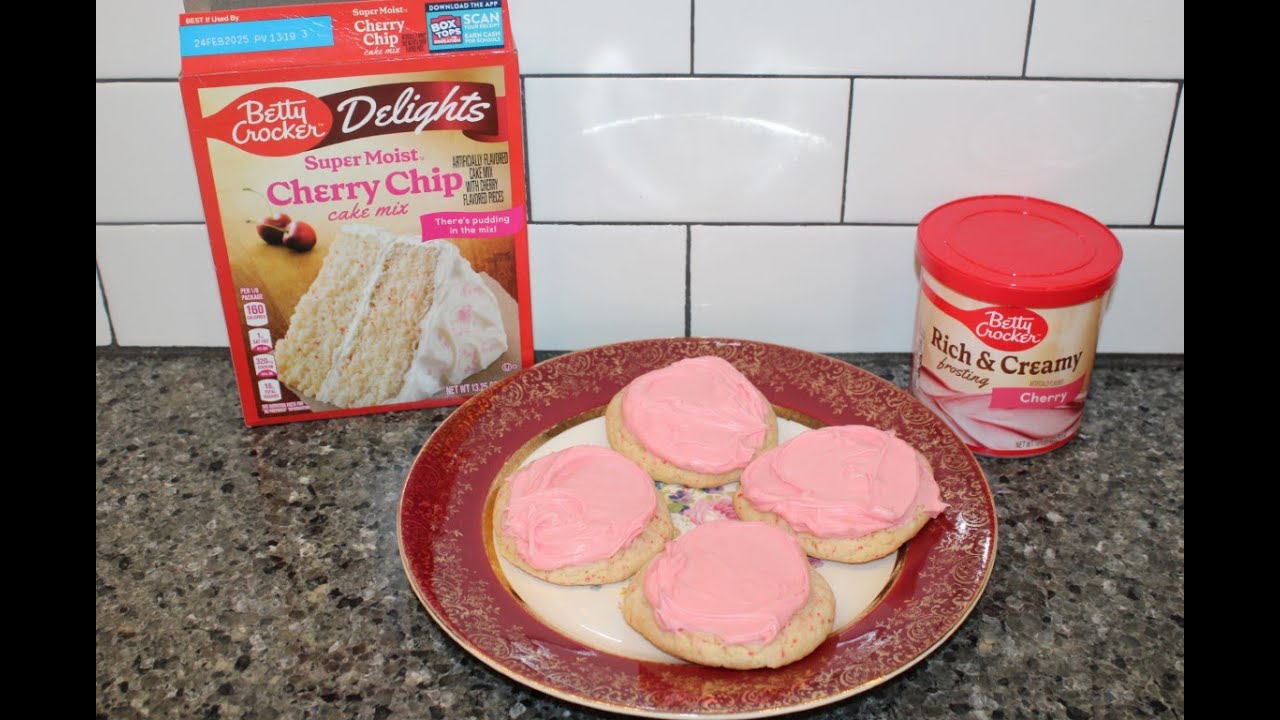 Making Cake Mix Cookies Using Betty Crocker Delights Super Moist Cherry Chip Cake Mix