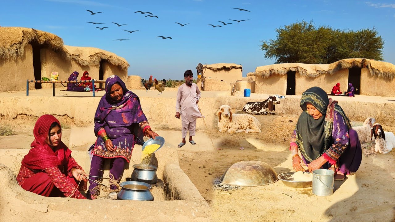 Desert Women Cooking routine in Pakistan | Traditional Desert Village Food | Desert Village Life