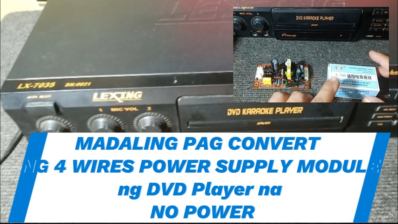 DVD PLAYER No Power Converted to 4wires Power Supply Module Simple Pag Convert!
