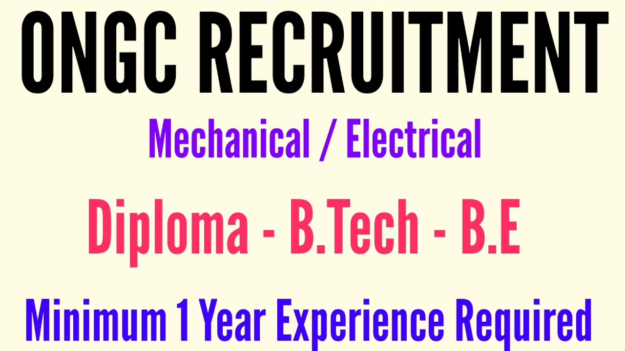 ONGC Recruitment 2018 | Diploma / B-tech
