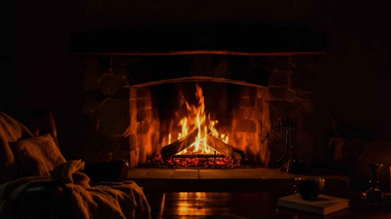 🔥 Cozy Fireplace Ambience with Soft Piano Background 🎹 | Warm Relaxing Atmosphere