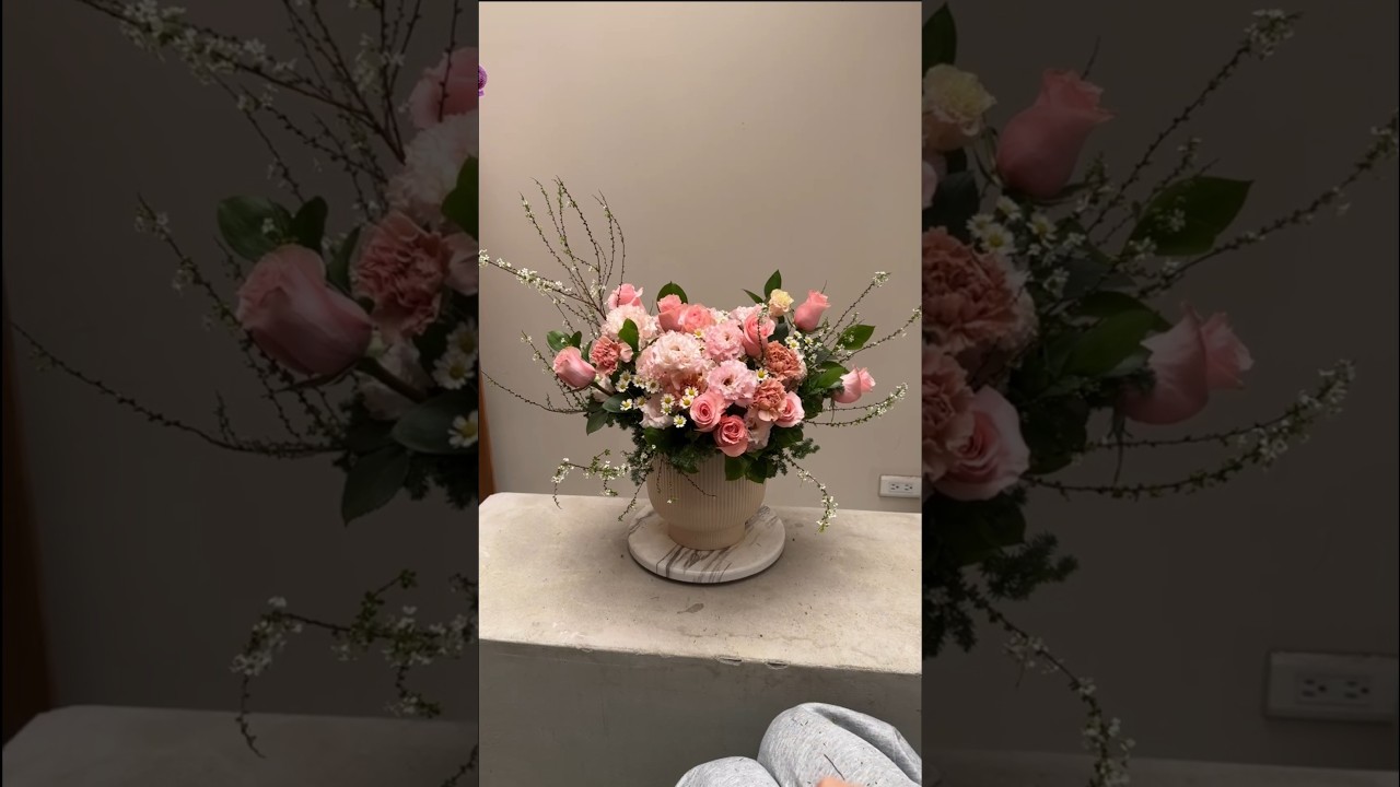 快閃插花 66 - 粉色系夢幻盆花