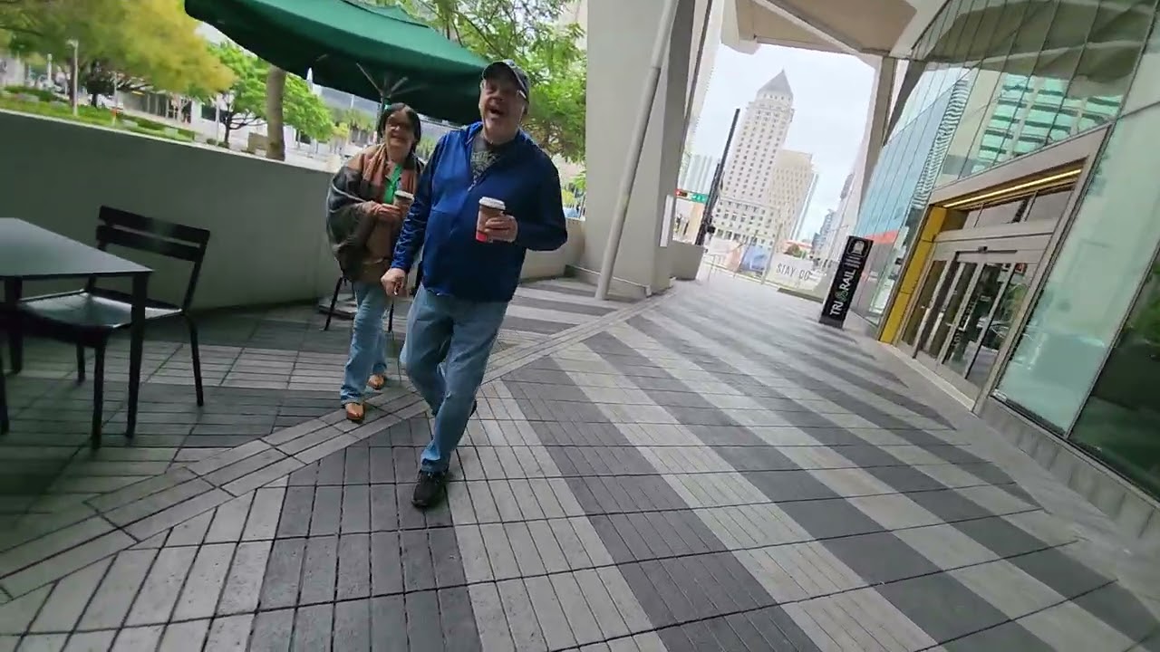 Walking back from Miami Central Brightline Station to Government Center Station.