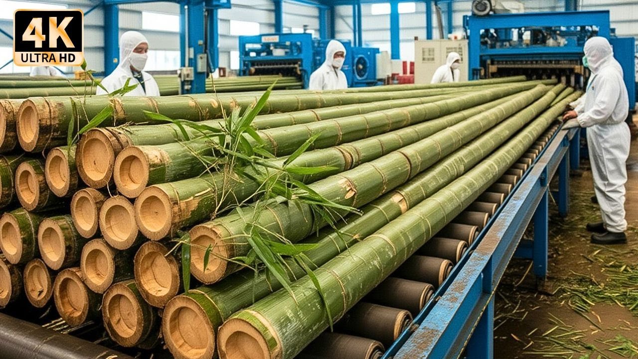 A Factory's Hidden Process: From Living Bamboo to Luxury Flooring in 24 Hours