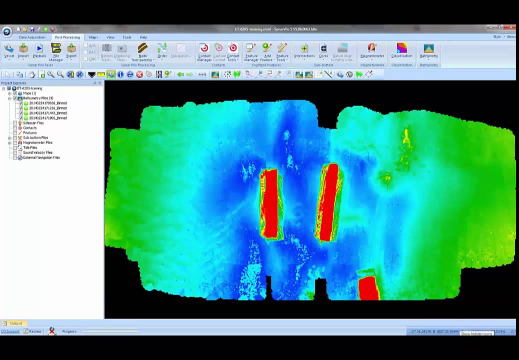Processing Edgetech 6205 Bathymetry and Sidescan using SonarWiz