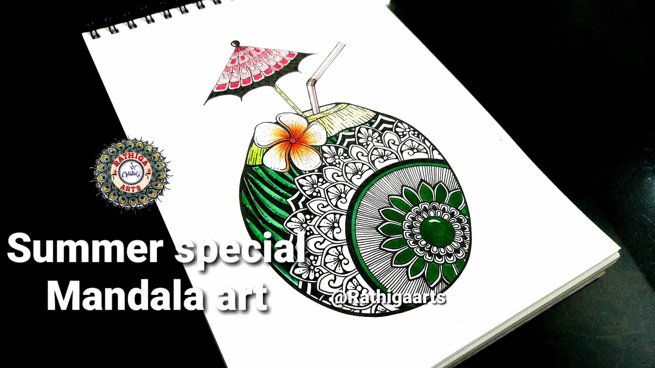 How to draw mandala for beginners/ Summer Special Mandala art / Season mandalaart /easy mandala