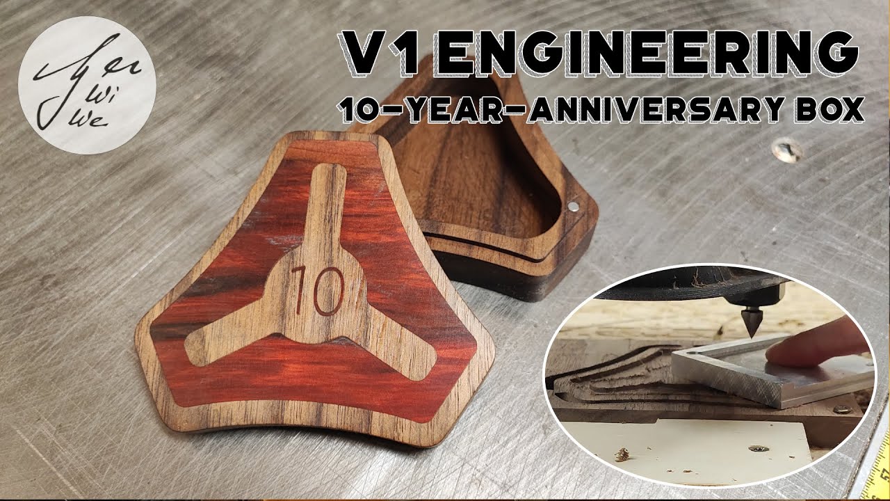 V1 10-Year-Anniversary Box - Black Walnut with Red Heart Inlay on LowRider 4