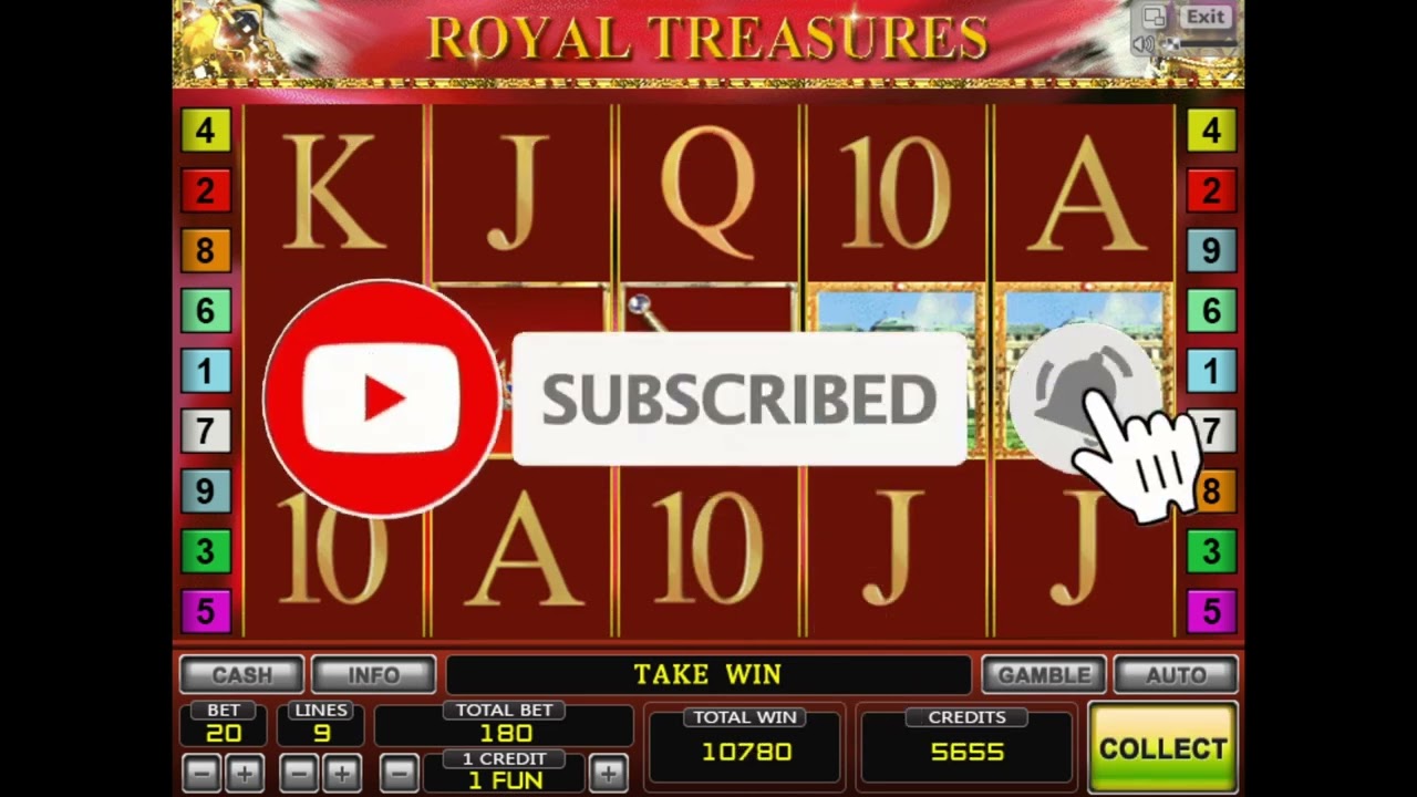 Full Screen MASSIVE JACKPOT On Royal Treasures Slot Machine, 45 bonus games, 💥💥💥👍🔔