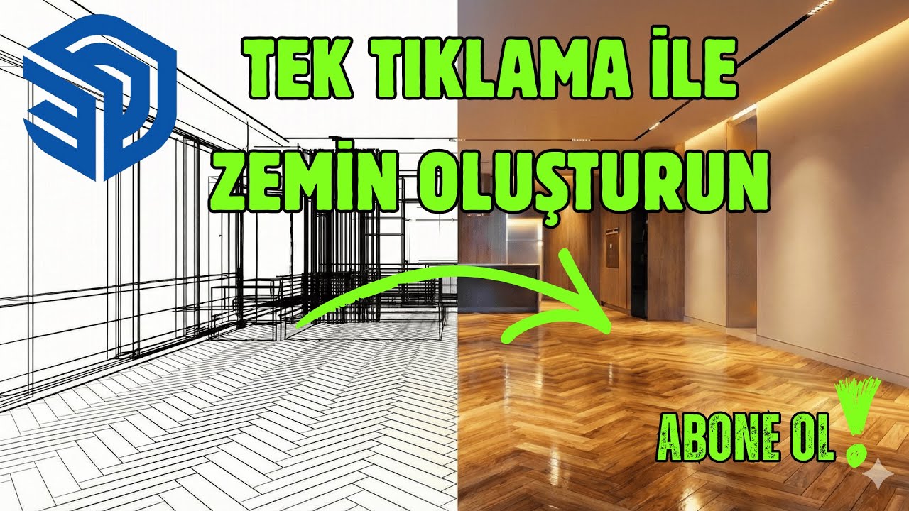 SketchUp Tek Tıklama ile Zemin Oluştur! #sketchup #mimari