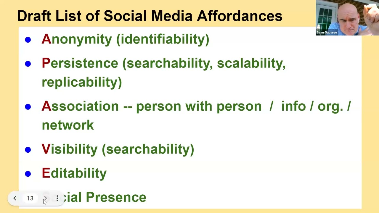 Social Media Affordances & Constraints