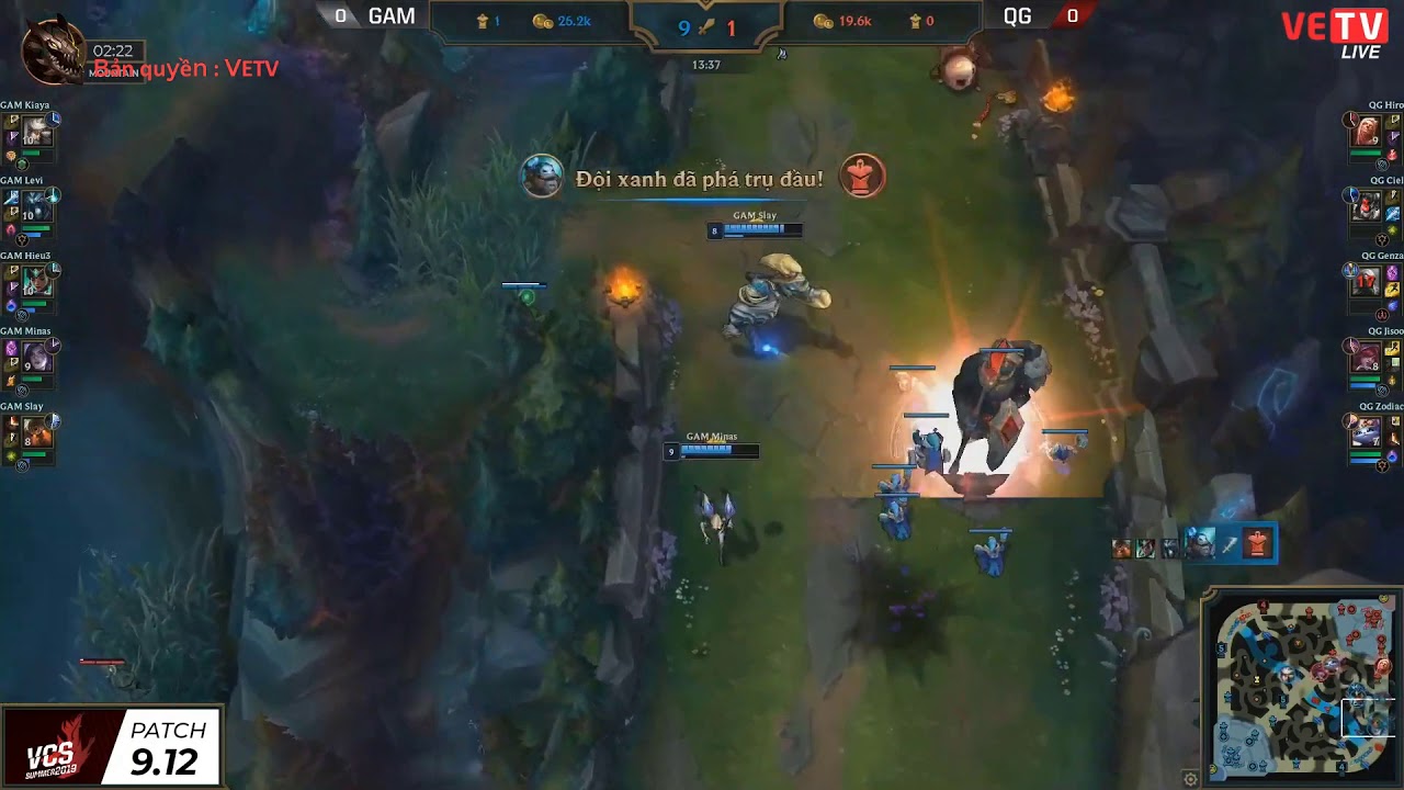 QG vs GAM Highlight V&aacute;n 1 QTV Gaming Lật K&egrave;o Kinh Khủng