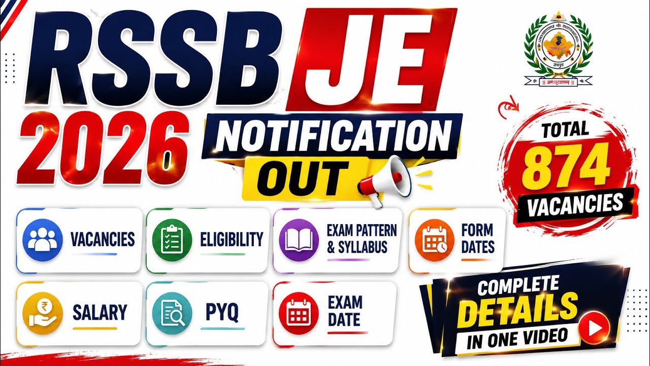 RSSB JE 2026 Notification Complete Details Eligibility Exam Pattern Syllabus PYQ Books Test Series 