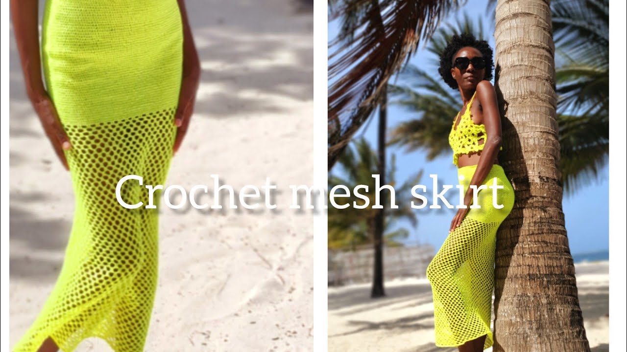 EASY and FAST crochet mesh skirt tutorial 