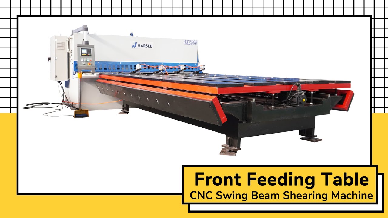 CNC Swing Beam Shearing Machine with Front Feeding Table, HARSLE Metal cutting machine with E200PS