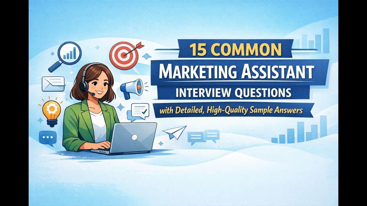 15 common marketing assistant interview questions with interview-ready answers.