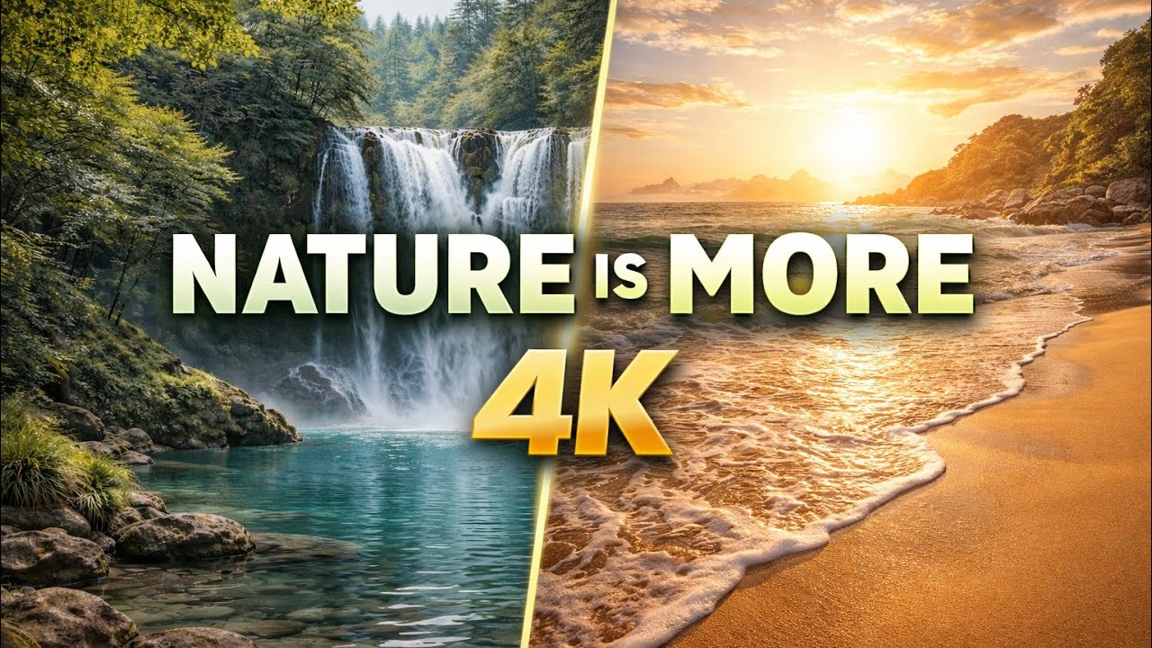 Relaxing Waterfall Sounds in Green Forest Lake 4K 🌿💧 #shorts #waterfall  #PeacefulNature