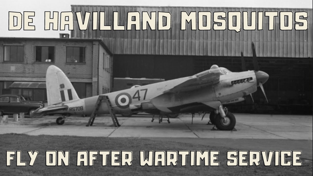 DE  HAVILLAND  MOSQUITOS  FLY ON AFTER WARTIME SERVICE.
