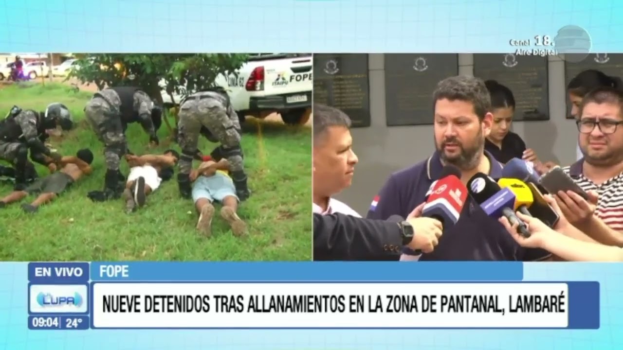 Nueve detenidos tras allanamientos en la zona de Pantanal