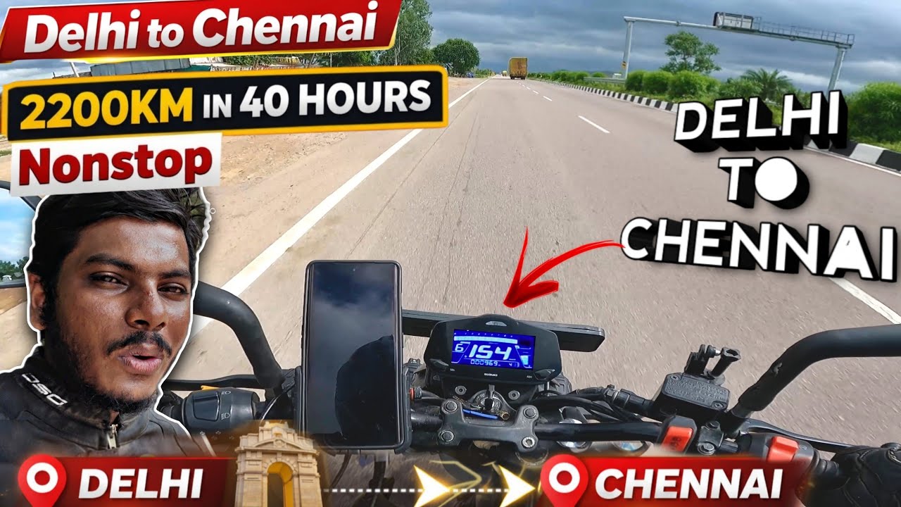 DELHI TO CHENNAI 2200KM Within 40HRS🔥 NONSTOP RIDE on Gixxer250 Day-16 Ladakh Return 