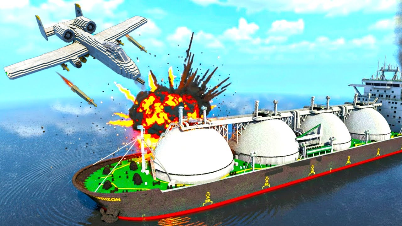 Jet Fighter Missile Strike vs Cargo Ship | Massive Harbor Destruction | Teardown